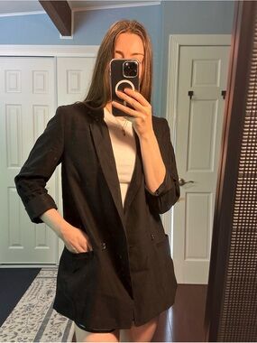 Lightweight Black Double Breasted Blazer